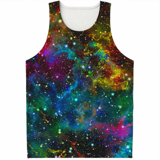 Abstract Colorful Galaxy Space Print Men's Tank Top
