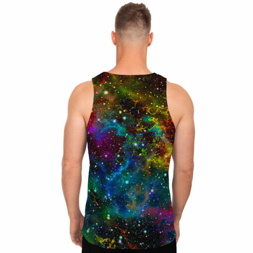 Abstract Colorful Galaxy Space Print Men's Tank Top