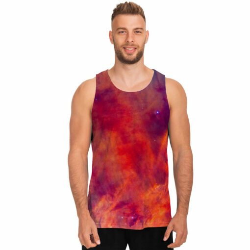 Abstract Nebula Cloud Galaxy Space Print Men's Tank Top