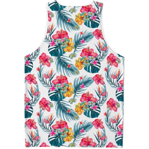 Aloha Hawaii Floral Pattern Print Men's Tank Top