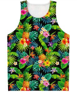 Aloha Hawaiian Tropical Pattern Print Men's Tank Top