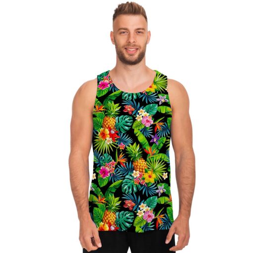 Aloha Hawaiian Tropical Pattern Print Men's Tank Top