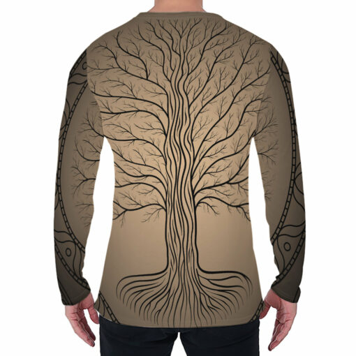 Ancient Yggdrasil Tree Print Men's Long Sleeve T-Shirt