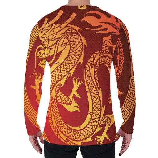 Chinese Dragon Zodiac Sign Print Men's Long Sleeve T-Shirt