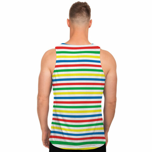 Colorful Striped Pattern Print Men's Tank Top