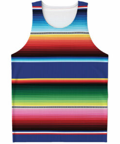 Ethnic Mexican Serape Pattern Print Men's Tank Top