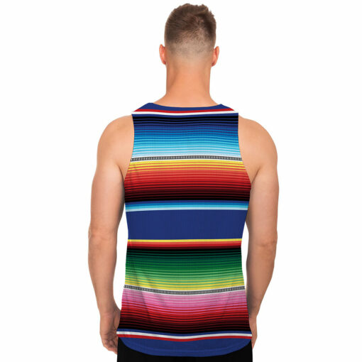 Ethnic Mexican Serape Pattern Print Men's Tank Top