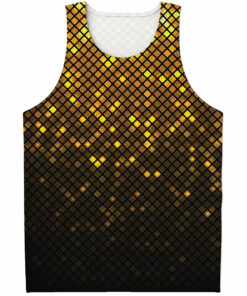 Gold Disco Lights Pattern Print Men's Tank Top