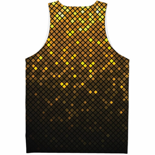 Gold Disco Lights Pattern Print Men's Tank Top