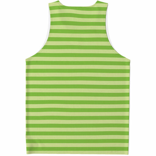 Green Striped Pattern Print Men's Tank Top