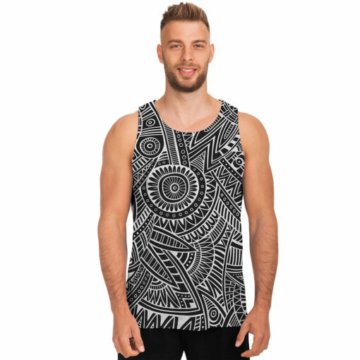 Hawaii Polynesian Tribal Print Men's Tank Top