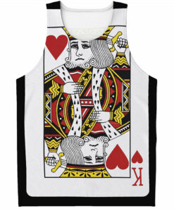 King Of Hearts Playing Card Print Men's Tank Top