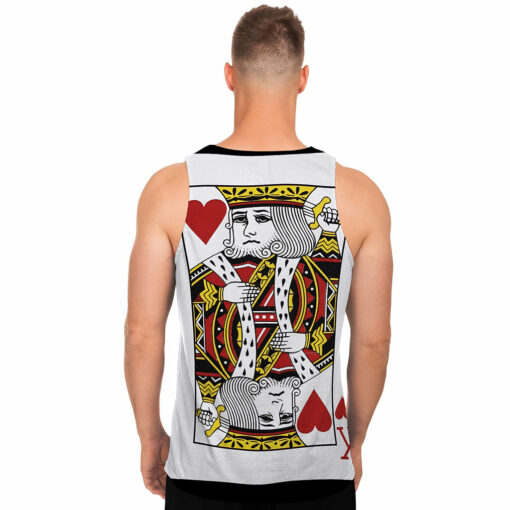 King Of Hearts Playing Card Print Men's Tank Top