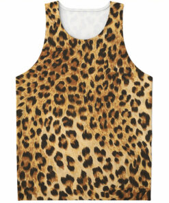 Leopard Pattern Print Men's Tank Top