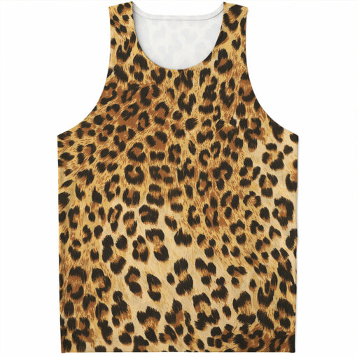 Leopard Pattern Print Men's Tank Top
