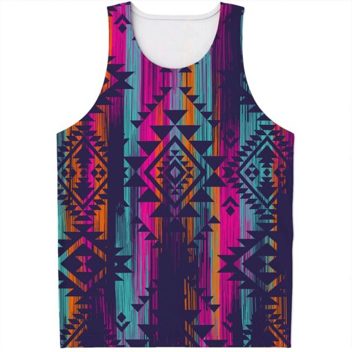 Native Tribal Aztec Pattern Print Men's Tank Top