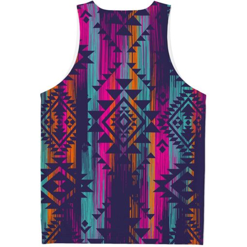 Native Tribal Aztec Pattern Print Men's Tank Top