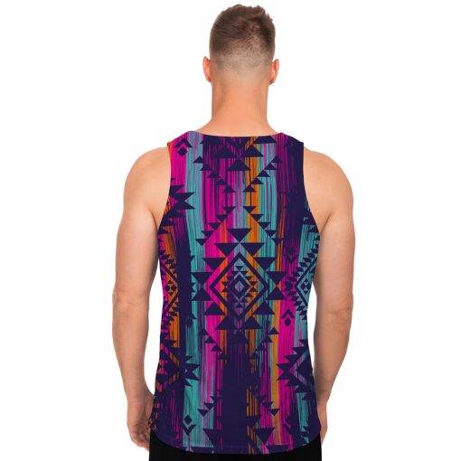 Native Tribal Aztec Pattern Print Men's Tank Top
