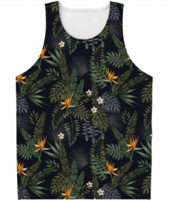 Night Tropical Hawaii Pattern Print Men's Tank Top