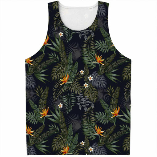 Night Tropical Hawaii Pattern Print Men's Tank Top