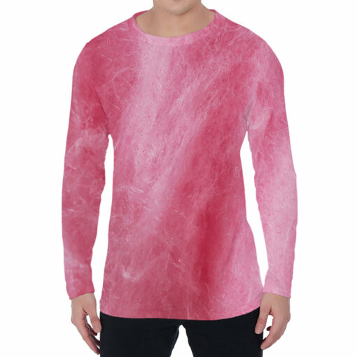 Pink Cotton Candy Print Men's Long Sleeve T-Shirt