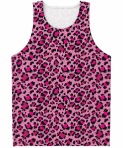 Pink Leopard Print Men's Tank Top