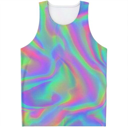 Psychedelic Holographic Trippy Print Men's Tank Top