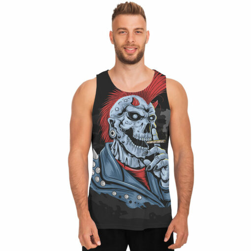 Punk Mohawk Devil Print Men's Tank Top