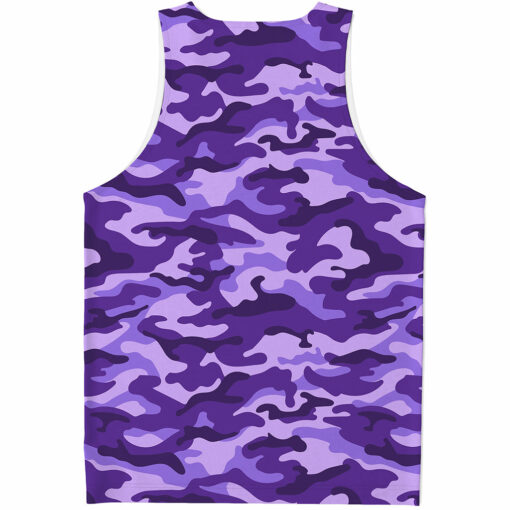 Purple Camouflage Print Men's Tank Top