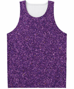 Purple (NOT Real) Glitter Print Men's Tank Top