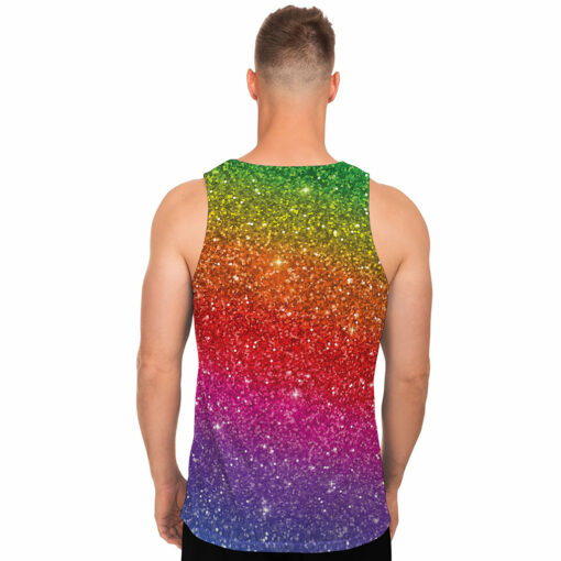 Rainbow (NOT Real) Glitter Artwork Print Men's Tank Top