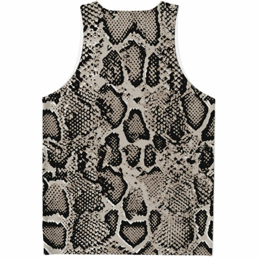 Tan And Black Snakeskin Print Men's Tank Top