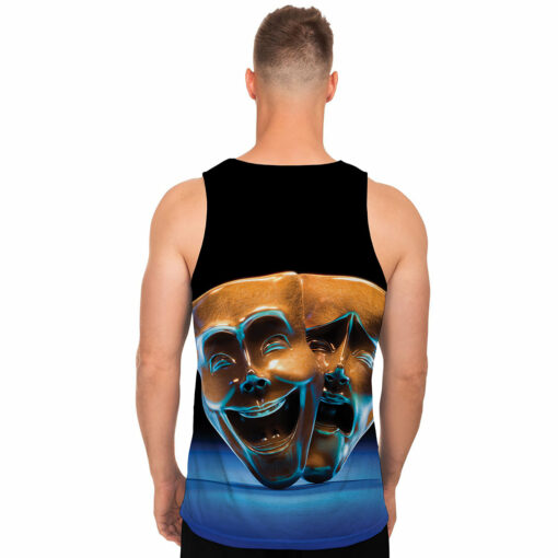 The Sock And Buskin Theatre Masks Print Men's Tank Top