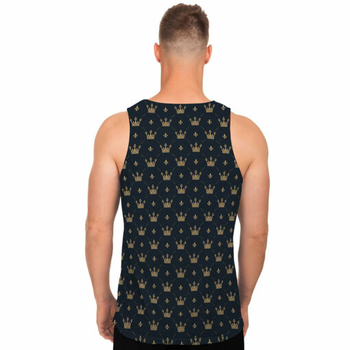 Vintage Crown Pattern Print Men's Tank Top