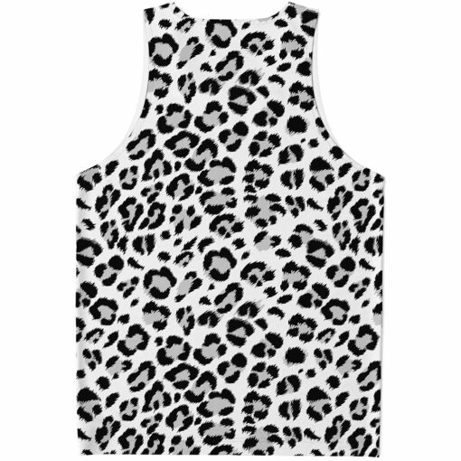 White Leopard Print Men's Tank Top