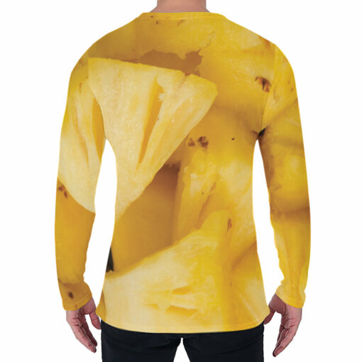 Yellow Pineapple Pieces Print Men's Long Sleeve T-Shirt