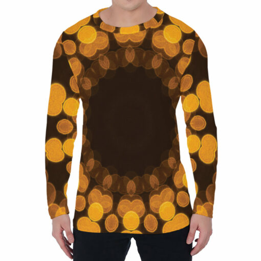 Yellow Spot Kaleidoscope Print Men's Long Sleeve T-Shirt