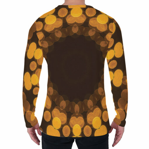 Yellow Spot Kaleidoscope Print Men's Long Sleeve T-Shirt