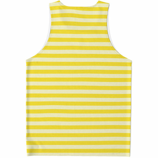 Yellow Striped Pattern Print Men's Tank Top