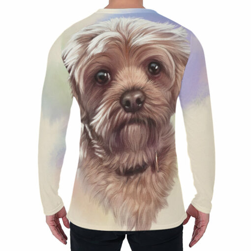 Yorkshire Terrier Portrait Print Men's Long Sleeve T-Shirt