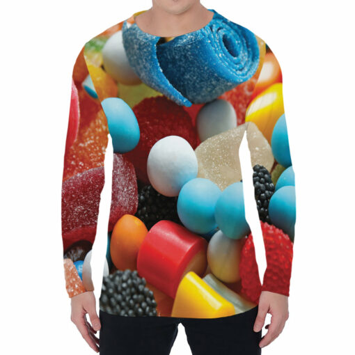 Yummy Gummy Print Men's Long Sleeve T-Shirt