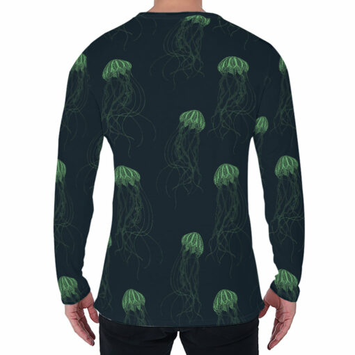 Zentangle Jellyfish Pattern Print Men's Long Sleeve T-Shirt