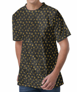 Zodiac Astrological Signs Pattern Print Men's Velvet T-Shirt