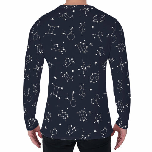 Zodiac Star Signs Pattern Print Men's Long Sleeve T-Shirt