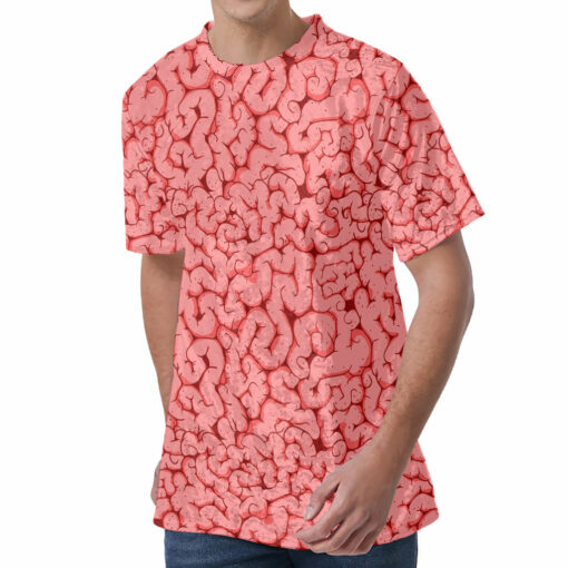 Zombie Brain Print Men's Velvet T-Shirt