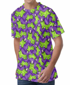 Zombie Foot Pattern Print Men's Velvet T-Shirt