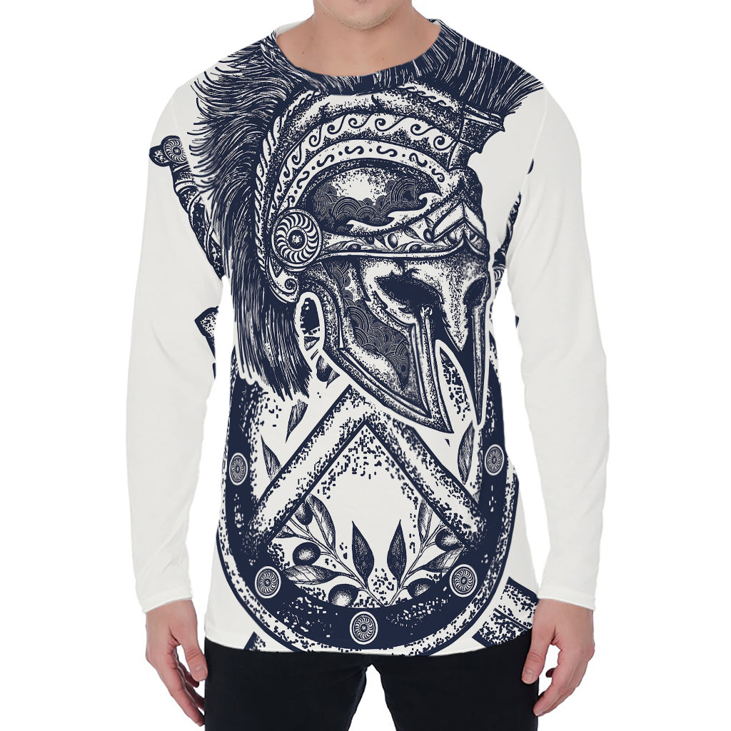 Ancient Spartan Print Men's Long Sleeve T-Shirt Ancient Spartan Print Men's Long Sleeve T-Shirt