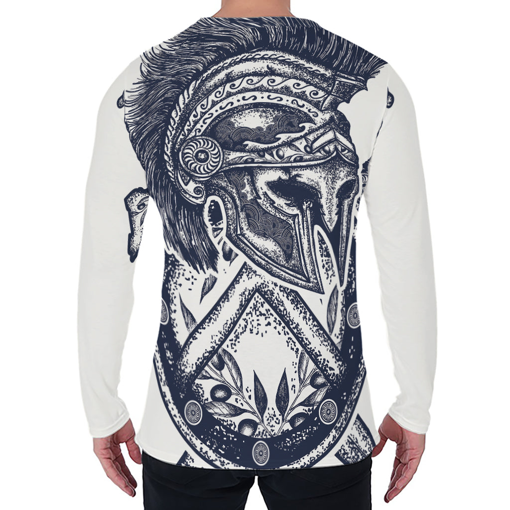 Ancient Spartan Print Men's Long Sleeve T-Shirt Ancient Spartan Print Men's Long Sleeve T-Shirt