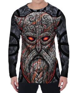 Ancient Viking Norse God Odin Print Men's Long Sleeve T-Shirt