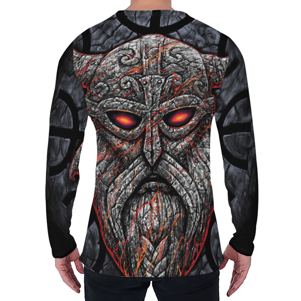 Ancient Viking Norse God Odin Print Men's Long Sleeve T-Shirt Ancient Viking Norse God Odin Print Men's Long Sleeve T-Shirt